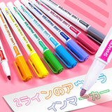 Creative three-dimensional two-color pen set two-line outline pen flashing note number pen color painting hand account pen