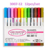 Creative three-dimensional two-color pen set two-line outline pen flashing note number pen color painting hand account pen