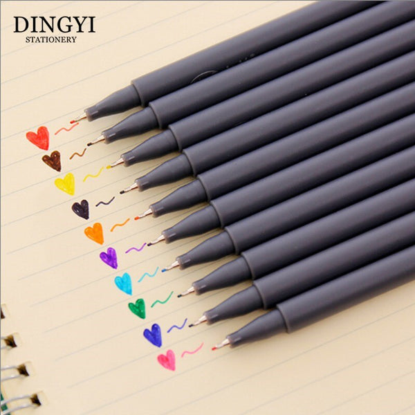 DINGYI 10pcs Fineliner Color Pen Set 0.38mm Colored Sketch Marker Dra –  AOOKMIYA