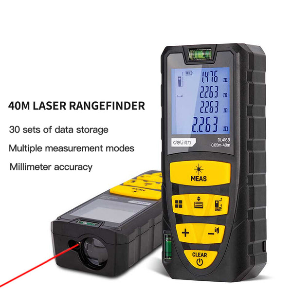 Deli 100m Laser Rangefinders Electronic Digital Tape Distance Meter Tr –  AOOKMIYA