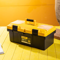 Deli 19Inch Toolbox Reinforced Plastic Toolbox Storage Box Daily Storage Parts Storage Tool Organizer Two-Tier Structure