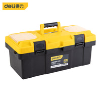 Deli 19Inch Toolbox Reinforced Plastic Toolbox Storage Box Daily Storage Parts Storage Tool Organizer Two-Tier Structure