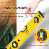 Deli DL983400B Tunable Level Ruler Length 400mm 90° Adjustable Horizontal Bubble Magnetic Bottom For Installation And Alignment