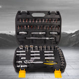 Deli Hand Tool Sets Car Repair Tool Kit Set Workshop Mechanical Tools Box for Home Ratchet Wrench Socket Set Screwdriver Kit