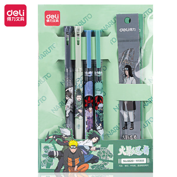 Deli Pens Set 12sets Kawaii Naruto Pens for School Supplies