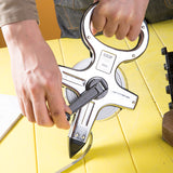 Deli Portable Metric 30-50M Thickening Open Reel Steel Tape Measure With Shelf For Woodworking Construction ABS Measuring Tools