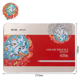 Deli Summer Palace Colored Lead Set 36 Color 48 Color 72 Color Iron Boxed Art Professional Hand-painted Beginner Oily Pencil