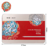 Deli Summer Palace Colored Lead Set 36 Color 48 Color 72 Color Iron Boxed Art Professional Hand-painted Beginner Oily Pencil