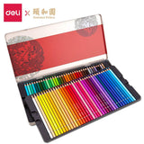 Deli Summer Palace Colored Lead Set 36 Color 48 Color 72 Color Iron Boxed Art Professional Hand-painted Beginner Oily Pencil
