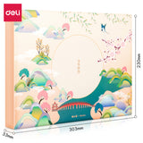 Deli Summer Palace Hand Account Set Chinese Style Diary Creative Hand Painted Retro Small Fresh Color Page Student Stationery