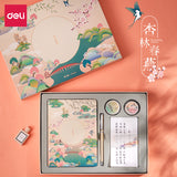 Deli Summer Palace Hand Account Set Chinese Style Diary Creative Hand Painted Retro Small Fresh Color Page Student Stationery