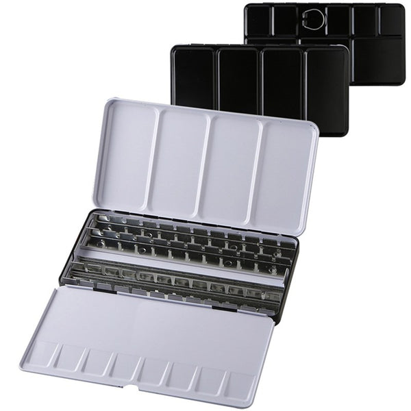 Color Empty Palette Case Tins Box Paint Storage Iron Box with 24