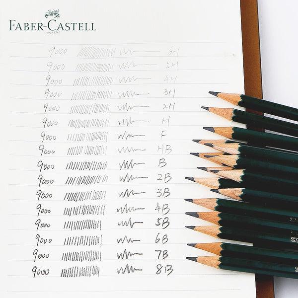 Faber-Castell Pencils, Castell 9000 Graphite art 2B pencils for drawing,  sketching - 12 Artist pencils