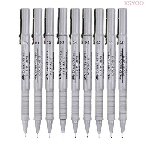 Faber Castell 9pcs Needle Pen Pigment Liner Neelde Water-proof Drawing Pen Pigma Micron Marker Pen for Sketch Hook Pen Sign Pen