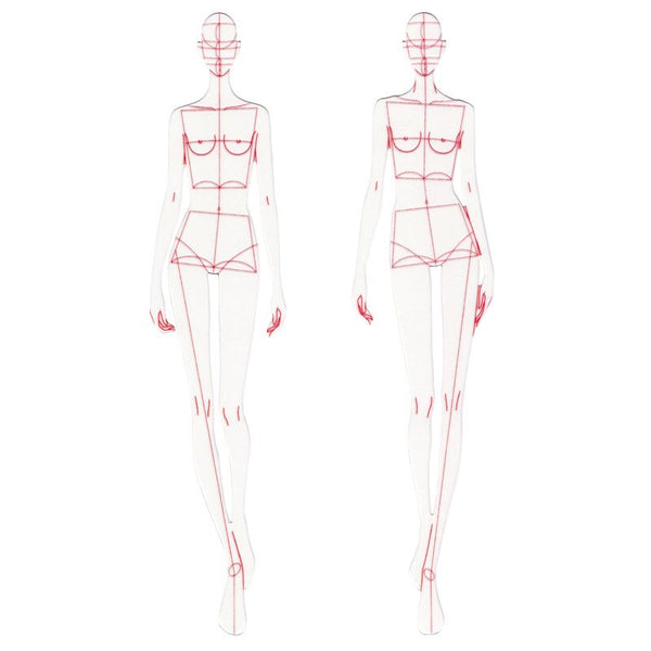 Fashion Design Ruler Cloth Design Line Drawing Apparel Garment Prototype Ruler Human Dynamic Template For School Student Drawing