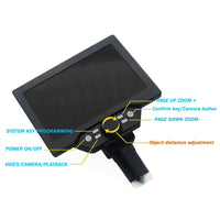 AOOKMIYA G1200 Digital Microscope 7 Inch Large Color Screen Base LCD Display 12MP 1-1200X Magnifier With Stand and Two Fill Lights