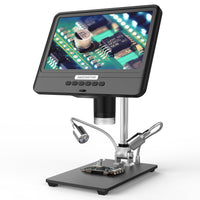AOOKMIYA G1200 Digital Microscope 7 Inch Large Color Screen Base LCD Display 12MP 1-1200X Magnifier With Stand and Two Fill Lights