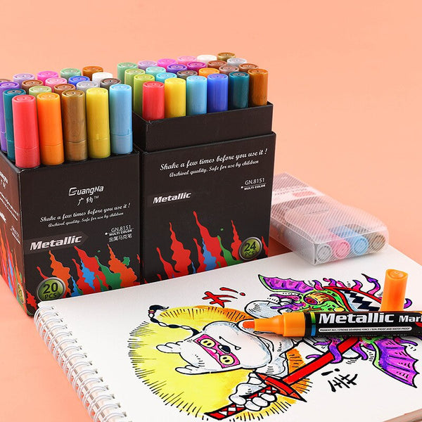 Fabric Markers Pen, Emooqi 24 Colors Fabric Paint Art Marker Set