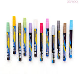 GN 6/12/18/24Colors Acrylic Paint Marker Pen 0.7-2.0Tips Metallic Marker Pens For Ceramic Rock Glass Porcelain Permanent Markers