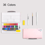 George gione-conjunto de pigmento aquarela sólida portátil com gancho, materiais de arte, embalagem infantil, 24/36/48 cores