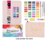 Giorgione conjunto de pintura em aquarela 36/48 cores vivas em uma caixa de aquarela de metal perfeito para alunos crianças iniciantes e adultos