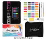 Giorgione conjunto de pintura em aquarela 36/48 cores vivas em uma caixa de aquarela de metal perfeito para alunos crianças iniciantes e adultos