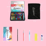 Giorgione conjunto de pintura em aquarela 36/48 cores vivas em uma caixa de aquarela de metal perfeito para alunos crianças iniciantes e adultos