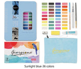 Giorgione conjunto de pintura em aquarela 36/48 cores vivas em uma caixa de aquarela de metal perfeito para alunos crianças iniciantes e adultos