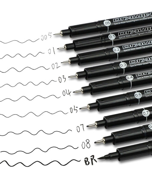 Black Pigment Ink Micro Pens Waterproof Drawing Pen for Artist