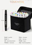 TouchFIVE Markers 60/80 Colors Manga Drawing Markers Pen Alcohol Based Dual Headed Sketch Oily marker Pen Art Supplies