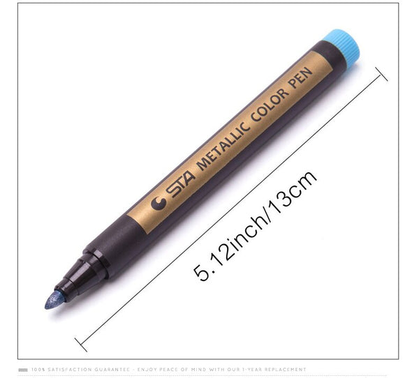 STA 2MM Metallic Marker Pen Permanent Art Marker Pen DIY Scrapbooking –  AOOKMIYA