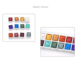 XSYOO 12/36/48 COLORS Solid Pearlescent Water Color Pigment Paints Set Glitter Watercolor Metallic Pigment Art Supplies