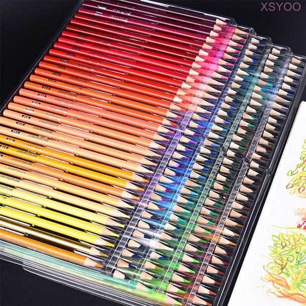 120/160/72/48 Colors Wood Colored Pencils Set 160 Pu Pencil Case