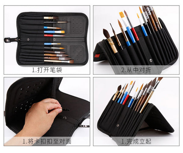 Foldable paint brush bag portable watercolor gouache paint brush stor –  AOOKMIYA