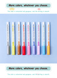 8 pcs/set Double Lines Contour Color Art Marker Pens DIY Scrapbooking Bullet Diary Graffiti Drawing Out Line Pen Stationery