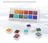 XSYOO 12/36/48 COLORS Solid Pearlescent Water Color Pigment Paints Set Glitter Watercolor Metallic Pigment Art Supplies