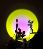 Robot Atmosphere Light 360° Sunset Red Lamp Stepless Dimming Projector Night Lamp Network Red Selfie Light For Wall Decoration