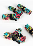 36/48/72 Holes Fallen leaves Print Canvas Roll Up Pencil Bag Pen Curtain Case Makeup Wrap Holder Storage Pouch School Supplies