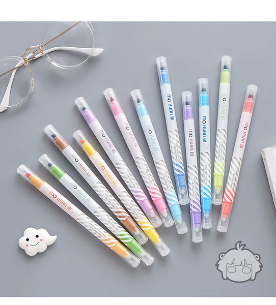 DINGYI 9 Colors Cute Pastel Highlighters Pen Drawing Liner Watercolor –  AOOKMIYA