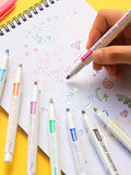KBX 4/8/12Colors Double Line Outline Art Marker Set Glitter Liner Letter Draw Journal Diary Album Office School Art Supplies