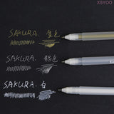 Japan Sakura 3Colors Gelly Roll Classic Highlight Pen Gel Ink Pens Bright Gold silver white Line Pen Highlight Markers Color