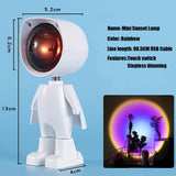 Robot Atmosphere Light 360° Sunset Red Lamp Stepless Dimming Projector Night Lamp Network Red Selfie Light For Wall Decoration