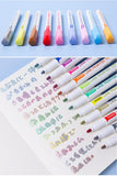 8 pcs/set Double Lines Contour Color Art Marker Pens DIY Scrapbooking Bullet Diary Graffiti Drawing Out Line Pen Stationery
