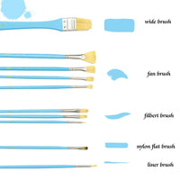 MIYA Gouache watercolor Paint Brush Set 18 Colors * 30ml Unique Jelly Cup Design Portable Case with Palette for Artists Students