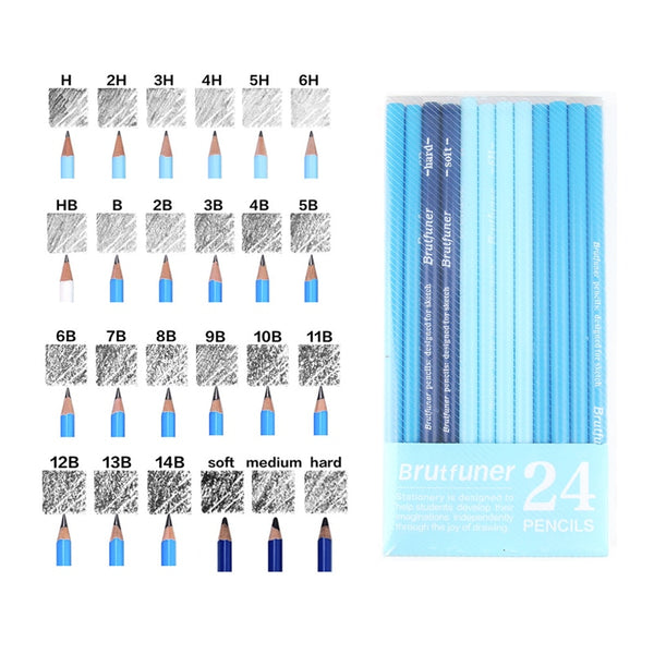 12pcs Sketch Pencil Set 2h-8b 4h-12b Art Sketch Graphite Pencil 4h 3h 2h H  Hb B 2b 4b 6b 8b 10b 12b Medium Soft For Artist Ing