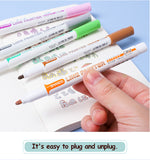 8 pcs/set Double Lines Contour Color Art Marker Pens DIY Scrapbooking Bullet Diary Graffiti Drawing Out Line Pen Stationery