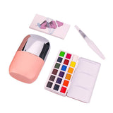 MIYA Solid Water Color Palette -Portable Travel Watercolor Paint with Brush and Watercolor Paper Ideal for Students