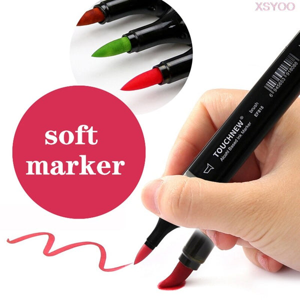 TOUCHNEW 6/12/30/40/60/80Color Soft bursh Markers Alcohol Based