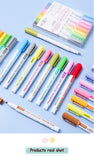 8 pcs/set Double Lines Contour Color Art Marker Pens DIY Scrapbooking Bullet Diary Graffiti Drawing Out Line Pen Stationery