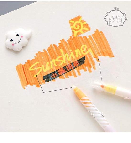 DINGYI 9 Colors Cute Pastel Highlighters Pen Drawing Liner Watercolor –  AOOKMIYA